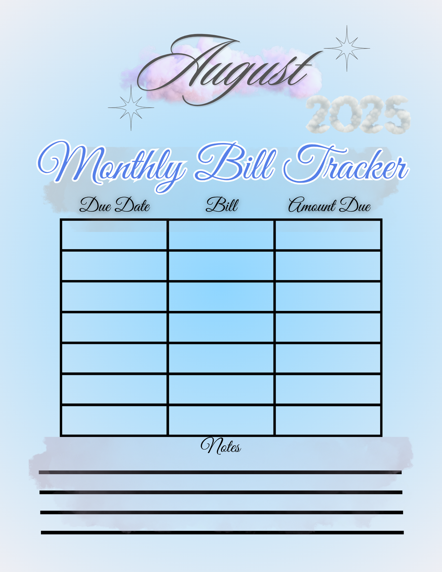 2025–2026 Monthly Planner: Includes Calendar|Bill Tracker|Notes|Goals|Reflections (Available on Amazon)