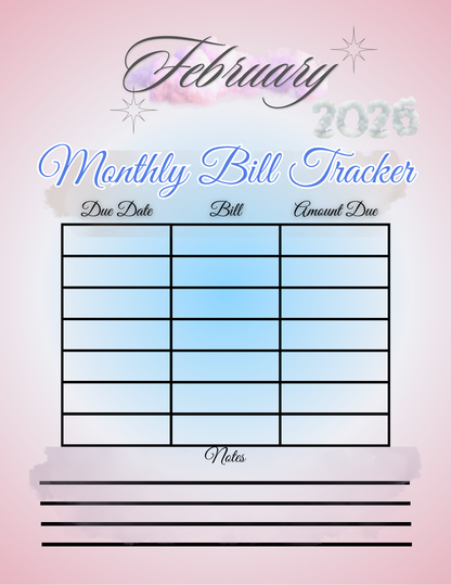2025–2026 Monthly Planner: Includes Calendar|Bill Tracker|Notes|Goals|Reflections (Available on Amazon)