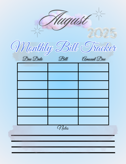 2025–2026 Monthly Planner: Includes Calendar|Bill Tracker|Notes|Goals|Reflections (Available on Amazon)
